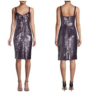 Parker Beau Sequin Combo Cocktail Sheath Dress Size 0 Evening Formal